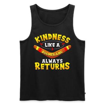 Freundlichkeit Wie Ein Bumerang - Männer Premium Bio Tank Top - Schwarz - Vorne - Michal (187cm)