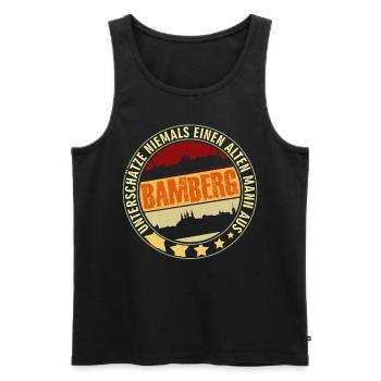 Bamberg Witz für den Mann Bamberger - Männer Premium Bio Tank Top - Schwarz - Vorne - AI Model Male 178 light (178cm)