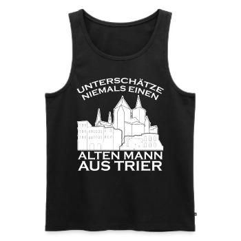 Trier Spruch Trierer - Männer Premium Bio Tank Top - Schwarz - Vorne - Michal (187cm)