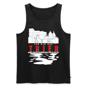 Trier Spruch Witz Trierer - Männer Premium Bio Tank Top - Schwarz - Vorne - Michal (187cm)
