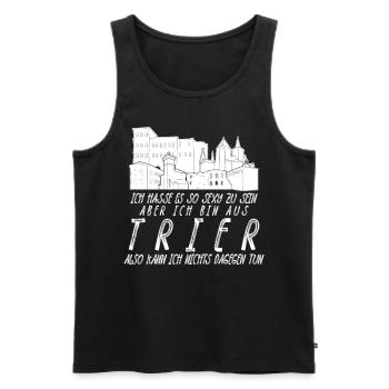 Trierer Spruch Trier - Männer Premium Bio Tank Top - Schwarz - Vorne - Michal (187cm)