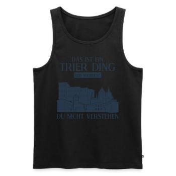 Trier Witz Trierer - Männer Premium Bio Tank Top - Schwarz - Vorne - Michal (187cm)