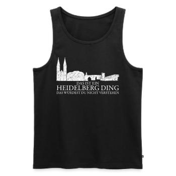 Heidelberg Spruch Heidelberger - Männer Premium Bio Tank Top - Schwarz - Vorne - Michal (187cm)