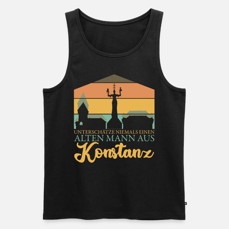 Konstanz Urlaub Bodensee Konstanzer - Männer Premium Bio Tank Top - Schwarz