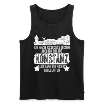 Bodensee Konstanz - Männer Premium Bio Tank Top - Schwarz - Vorne - AI Model Male 178 light (178cm)