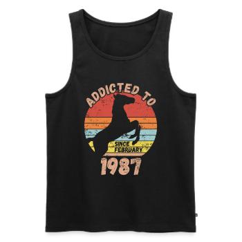 Birthday Horses Riding February 1987 - Men's Premium Organic Tank Top - black - Front - Michal (187cm)