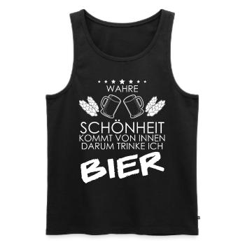 Bier Bierspruch Biertrinker Bierbrauer - Männer Premium Bio Tank Top - Schwarz - Vorne - Michal (187cm)