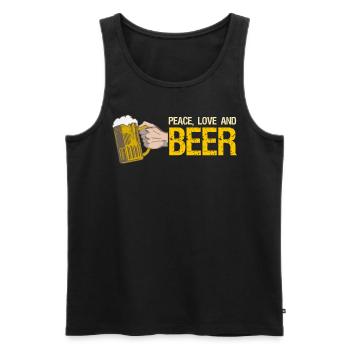 Bière - Débardeur bio Premium Homme - noir - Devant - AI Model Male 178 light (178cm)