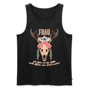Single Frau Party Alleinstehend - Männer Premium Bio Tank Top - Schwarz - Vorne - AI Model Male 178 light (178cm)