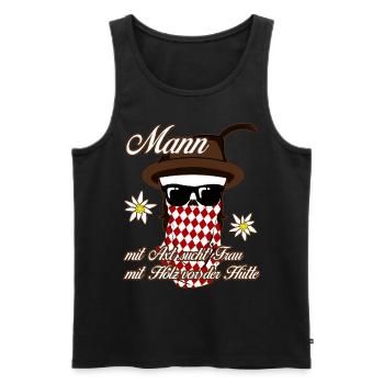 Single Mann Holz Alleinstehend - Männer Premium Bio Tank Top - Schwarz - Vorne - Michal (187cm)