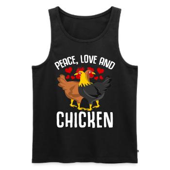 Poulets Éleveur de poulet Poulailler Poulet - Débardeur bio Premium Homme - noir - Devant - AI Model Male 178 light (178cm)