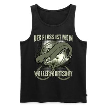 Angler Waller Angelsport Angeln Fisch - Männer Premium Bio Tank Top - Schwarz - Vorne - Michal (187cm)