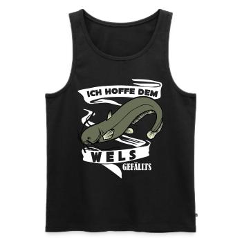 Angler Wels Waller Angelsport Angeln - Männer Premium Bio Tank Top - Schwarz - Vorne - Michal (187cm)