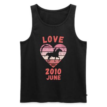 Love Pferde Reiten Geburtstag Juni 2010 - Männer Premium Bio Tank Top - Schwarz - Vorne - AI Model Male 178 light (178cm)