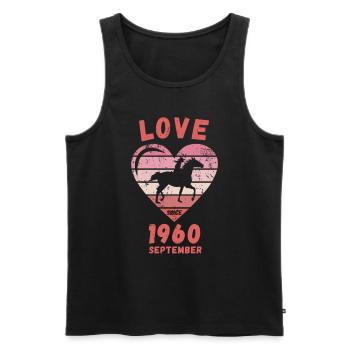 Love Pferde Reiten Geburtstag September 1960 - Männer Premium Bio Tank Top - Schwarz - Vorne - Michal (187cm)