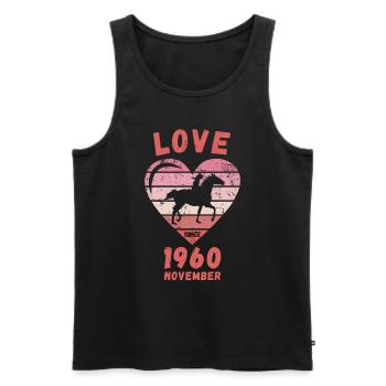 Love Pferde Reiten Geburtstag November 1960 - Männer Premium Bio Tank Top - Schwarz - Vorne - Michal (187cm)