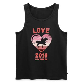 Love Pferde Reiten Geburtstag Dezember 2010 - Männer Premium Bio Tank Top - Schwarz - Vorne - AI Model Male 178 light (178cm)