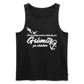 Grömitz - Männer Premium Bio Tank Top - Schwarz - Vorne - AI Model Male 178 light (178cm)
