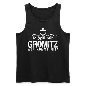 Grömitz Spruch - Männer Premium Bio Tank Top - Schwarz - Vorne - AI Model Male 178 light (178cm)