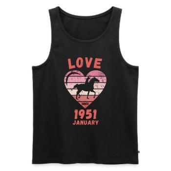 Love Horses Riding Birthday January 1951 - Men's Premium Organic Tank Top - black - Front - Michal (187cm)
