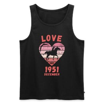 Love Horses Riding Birthday December 1951 - Men's Premium Organic Tank Top - black - Front - Michal (187cm)