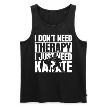 Karate saying karateka - Men's Premium Organic Tank Top - black - Front - Michal (187cm)