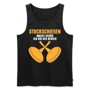 Eisstock Witz Stockschütze Stockschießen - Männer Premium Bio Tank Top - Schwarz - Vorne - AI Model Male 178 light (178cm)