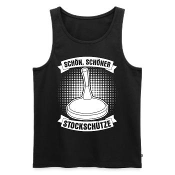 Stockschießen Eisstock Witz Stockschütze - Männer Premium Bio Tank Top - Schwarz - Vorne - AI Model Male 178 light (178cm)
