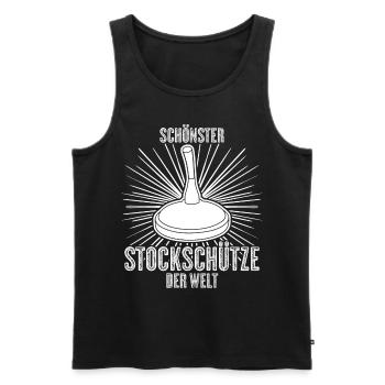 Stockschießen Eisstock Stockschütze - Männer Premium Bio Tank Top - Schwarz - Vorne - AI Model Male 178 light (178cm)