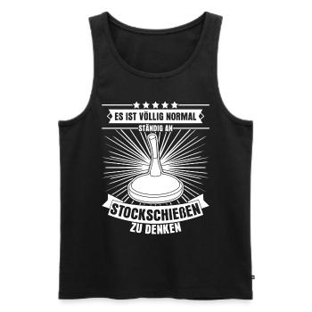 Eisstock Stockschütze Stockschießen - Männer Premium Bio Tank Top - Schwarz - Vorne - AI Model Male 178 light (178cm)