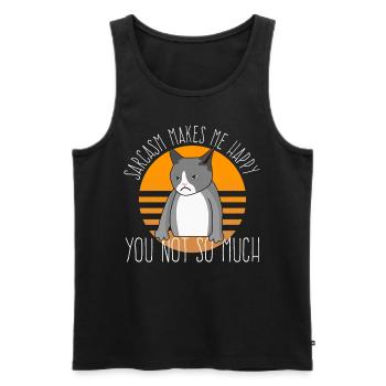 Sarkasmus lustiger Spruch Ironie - Männer Premium Bio Tank Top - Schwarz - Vorne - Michal (187cm)