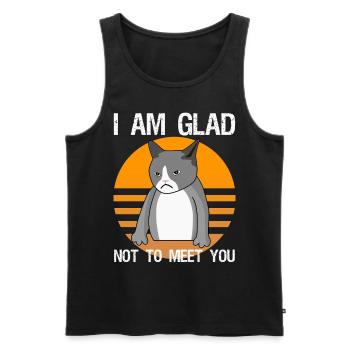 Sarcasm mean cat saying irony - Men's Premium Organic Tank Top - black - Front - AI Model Male 178 light (178cm)