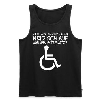 Sarkasmus Rollstuhl Rollstuhlfahrer - Männer Premium Bio Tank Top - Schwarz - Vorne - AI Model Male 178 light (178cm)