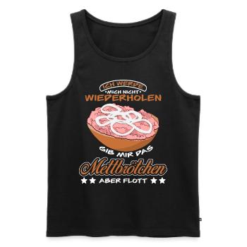 Mettbrötchen Mettigel Mett - Männer Premium Bio Tank Top - Schwarz - Vorne - Michal (187cm)