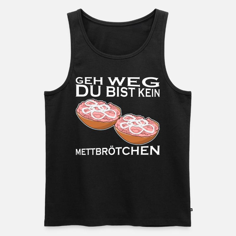 Mettbrötchen Mettfleisch Hackfleisch - Männer Premium Bio Tank Top - Schwarz