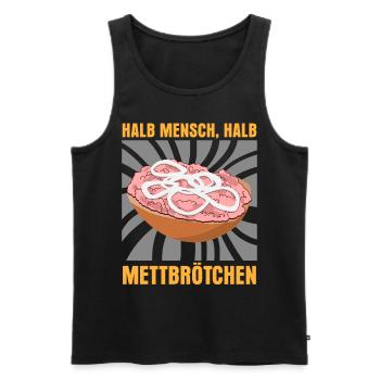 Mettbrötchen Hackfleisch Mettfleisch - Männer Premium Bio Tank Top - Schwarz - Vorne - Michal (187cm)