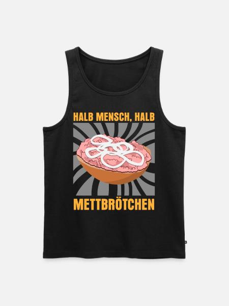 Mettbrötchen Hackfleisch Mettfleisch - Männer Premium Bio Tank Top - Schwarz