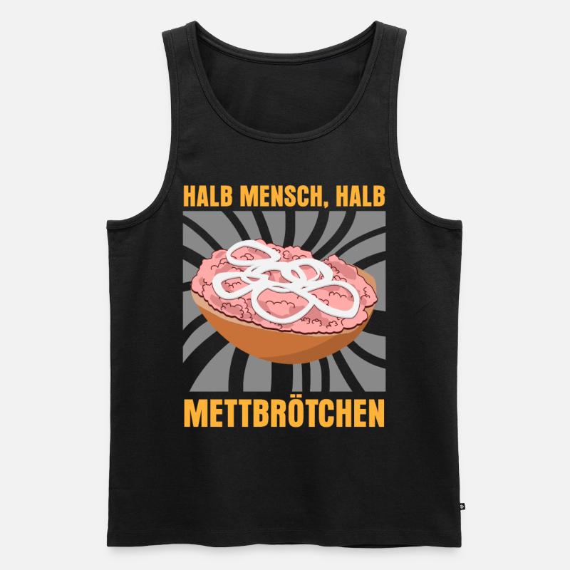 Mettbrötchen Hackfleisch Mettfleisch - Männer Premium Bio Tank Top - Schwarz