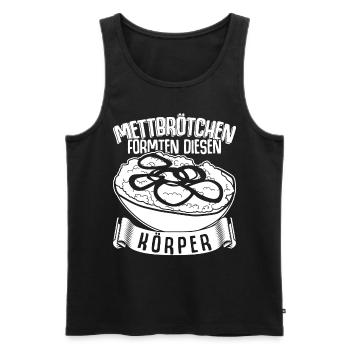 Mettbrötchen Hackfleisch Mett Mettigel - Männer Premium Bio Tank Top - Schwarz - Vorne - Michal (187cm)