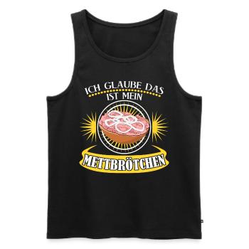 Mettigel Mettbrötchen Hackfleisch Mett - Männer Premium Bio Tank Top - Schwarz - Vorne - Michal (187cm)