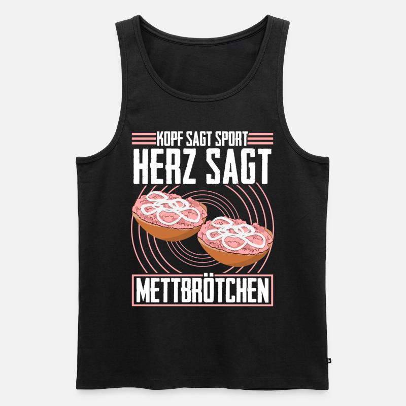 Hackfleisch Mett Mettbrötchen - Männer Premium Bio Tank Top - Schwarz