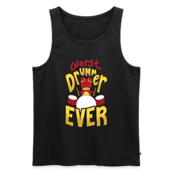 Der Schlechteste Schlagzeuger Dinosaurier Trex - Männer Premium Bio Tank Top - Schwarz - Vorne - Michal (187cm)