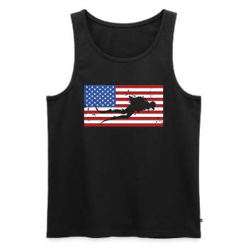 Tauchen Us-flagge - Männer Premium Bio Tank Top - Schwarz - Vorne - AI Model Male 178 light (178cm)