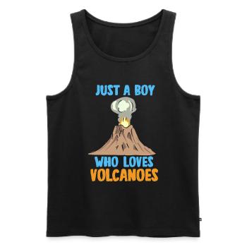 Junge Der Vulkane Liebt Rockhounding Geologe - Männer Premium Bio Tank Top - Schwarz - Vorne - Michal (187cm)