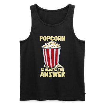 Popcorn est la réponse Soirée cinéma - Débardeur bio Premium Homme - noir - Devant - Michal (187cm)
