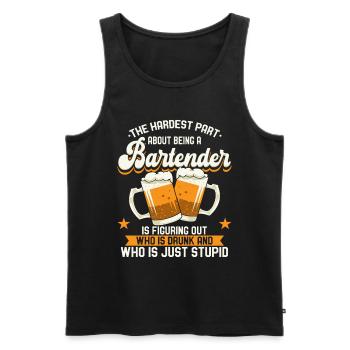 Barman Barending - Débardeur bio Premium Homme - noir - Devant - Michal (187cm)
