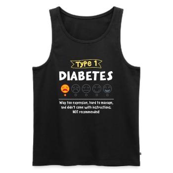 Awareness of type 1 diabetes - Men's Premium Organic Tank Top - black - Front - AI Model Male 178 light (178cm)