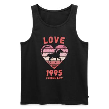 Love Horse Riding Birthday Février 1995 - Débardeur bio Premium Homme - noir - Devant - Michal (187cm)