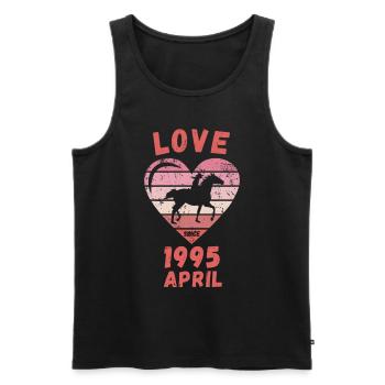 Love Horse Riding Birthday Avril 1995 - Débardeur bio Premium Homme - noir - Devant - Michal (187cm)