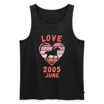 Love Pferde Reiten Geburtstag Juni 2005 - Männer Premium Bio Tank Top - Schwarz - Vorne - Michal (187cm)